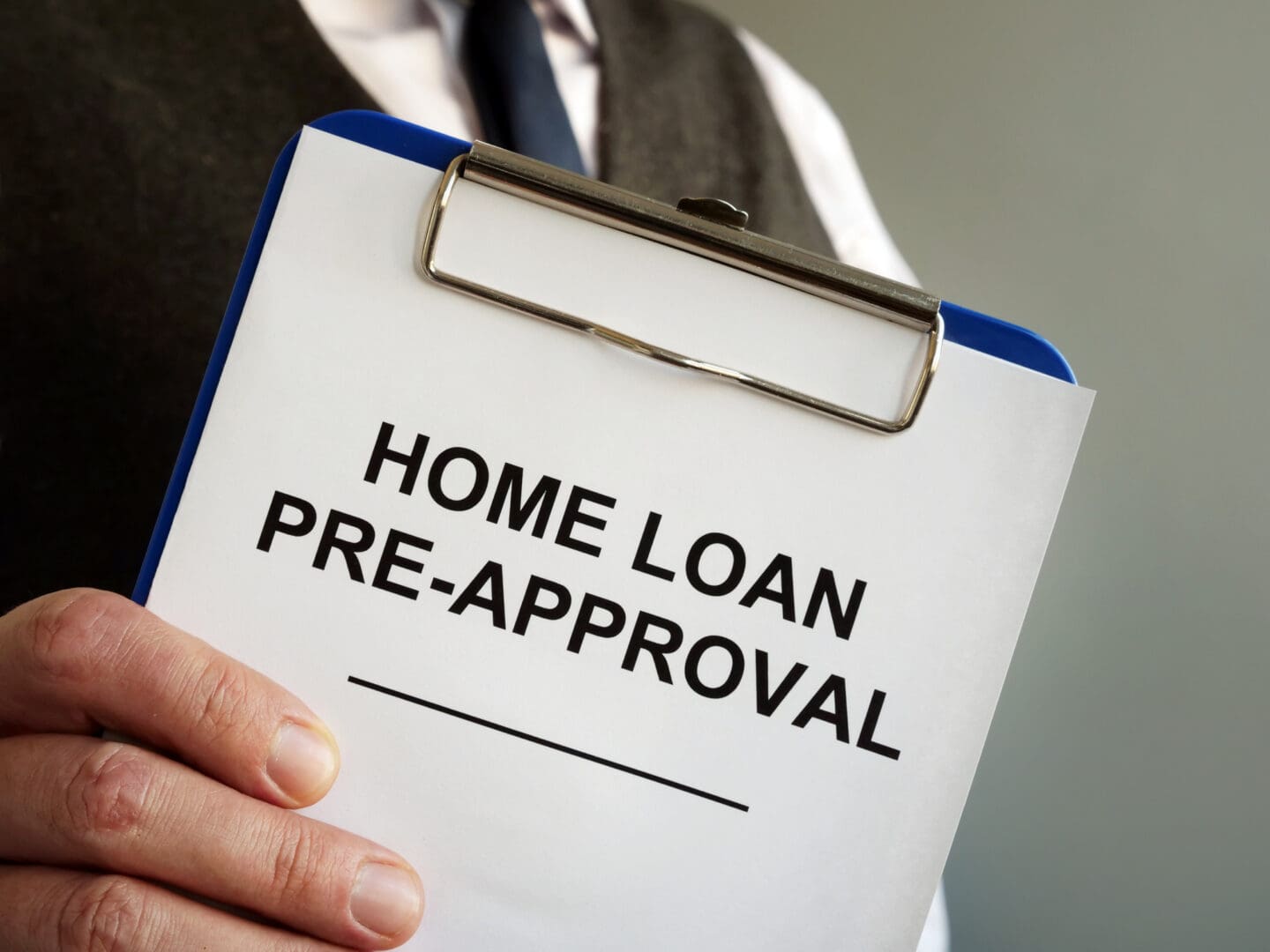 Clipboard with home loan pre-approval