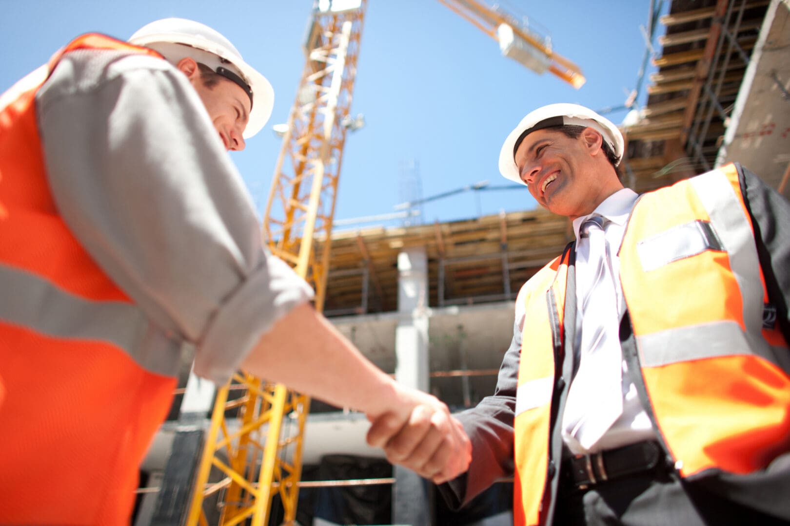 Engineers in hard hats and vests