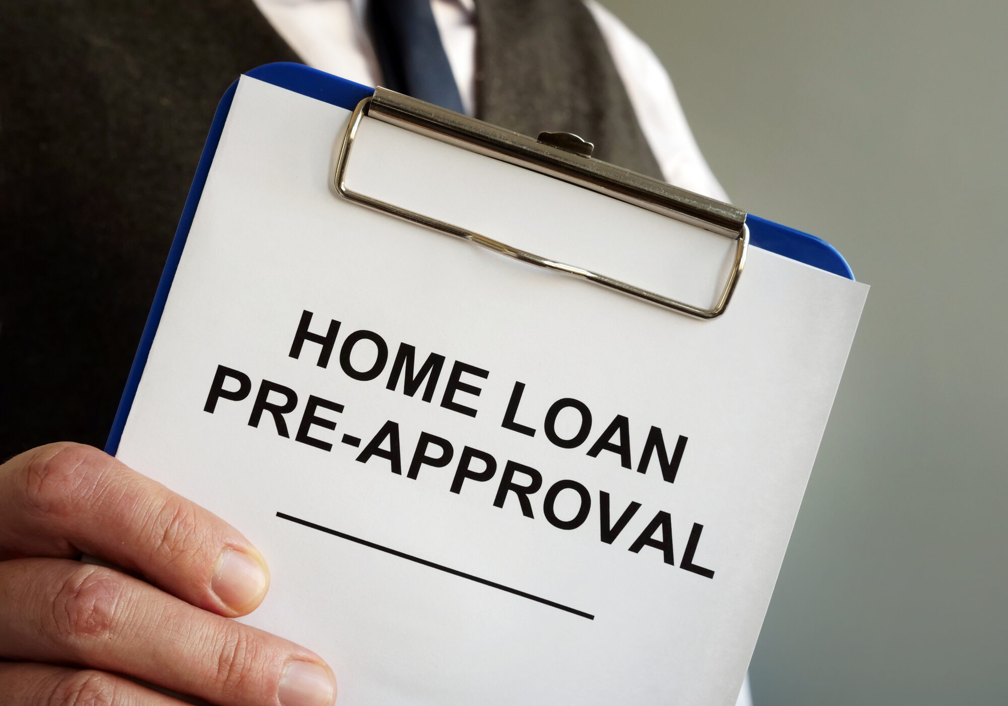 Clipboard with home loan pre-approval