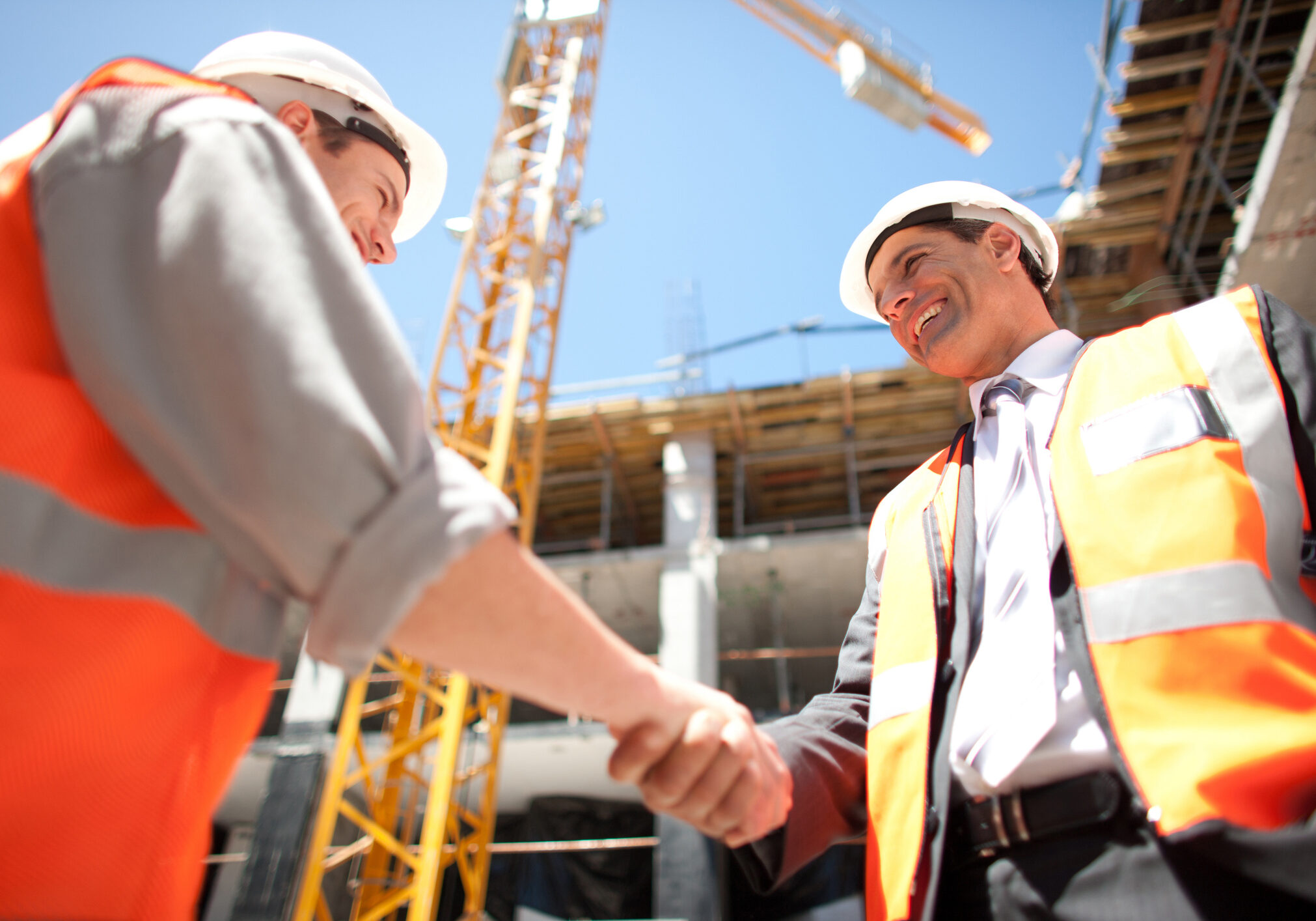 Engineers in hard hats and vests
